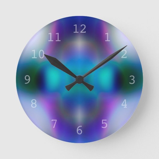 Abstraktes lila Muster Runde Wanduhr (Vorderseite)