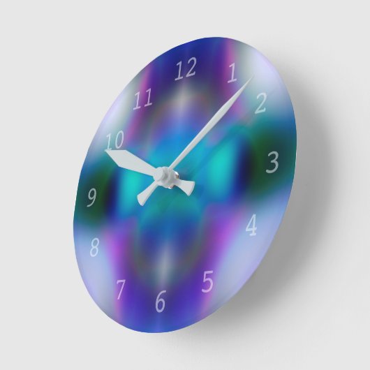 Abstraktes lila Muster Runde Wanduhr (Winkel)