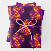 Abstraktes Lila Orange Fraktal Art Muster Geschenkpapier Set (Beispiel)