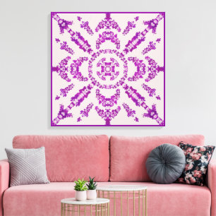 Abstraktes lila Orchideen-Blumen-Design-Muster-Kun Leinwanddruck