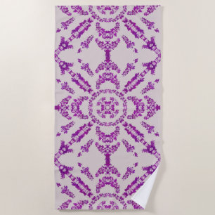 Abstraktes lila Orchideen-Blumen-Designmuster-Kuns Strandtuch