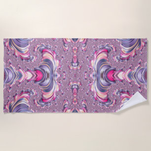 Abstraktes Lila Pink Spiral Fraktal Symmetrie Strandtuch