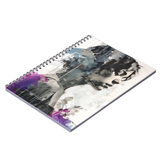 Abstraktes Lila Portrait | Notebook-Journal Notizblock (Linke Seite)