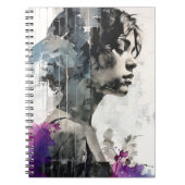 Abstraktes Lila Portrait | Notebook-Journal Notizblock (Vorderseite)