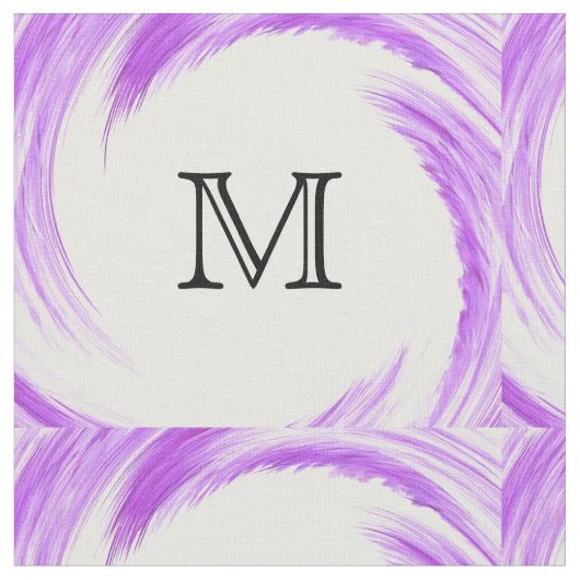 Abstraktes Lila Swirl Monogramm Stoff (Nahaufnahme)