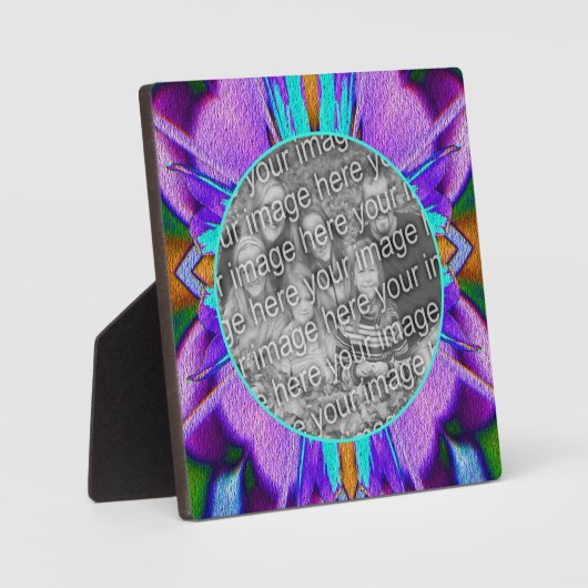 Abstraktes Lila Türkis hinzufügen Ihr eigenes Foto Fotoplatte (Vorderseite)