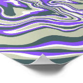 Abstraktes Lila und grünes Muster Poster (Ecke)