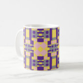 Abstraktes Lila- und Pastellmuster mit Geometrie Kaffeetasse (Vorderseite Links)