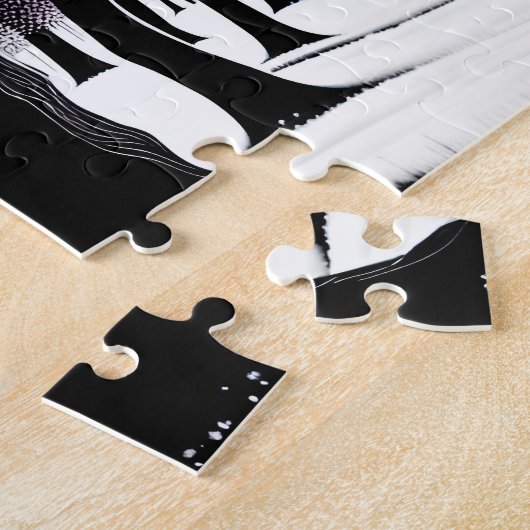 Abstraktes Lila und weißes Baumdesign Puzzle (Seite)