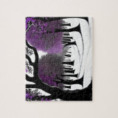 Abstraktes Lila und weißes Baumdesign Puzzle (Vertikal)