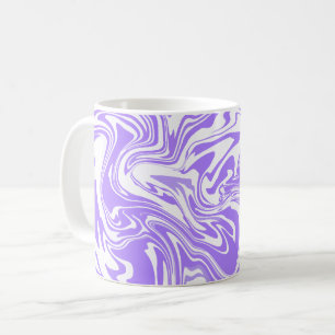 Abstraktes Lila und weißes Swirbeldesign Kaffeetasse