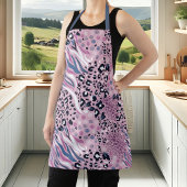 Abstraktes Lila Zebra Leopard Tierdruckmuster Schürze