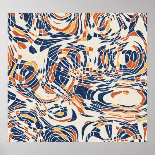 Abstraktes Line Geo, topographisch nahtlos Muster. Poster (Vorne)