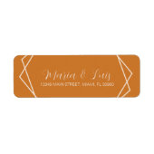 Abstraktes Linear Earthy Terracotta Wedding Label (Vorne)
