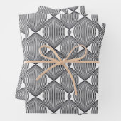 Abstraktes lineares Schwarzweißmuster Geschenkpapier Set (Beispiel)