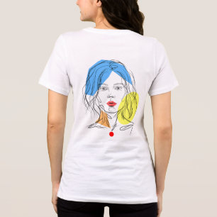 Abstraktes Linienkunst-Frauenporträt-T-Shirt Tri-Blend Shirt