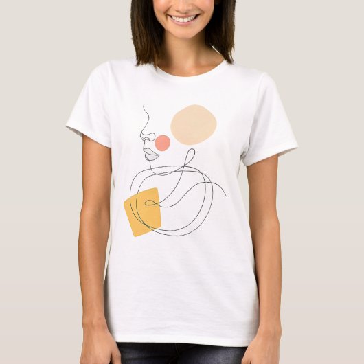 Abstraktes Linienkunst-Gesicht Tee – Minimalistisc (Vorderseite)