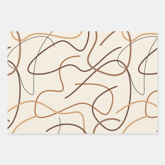 Abstraktes Linienmuster Geschenkpapier Set (Vorderseite 3)