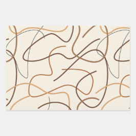 Abstraktes Linienmuster Geschenkpapier Set
