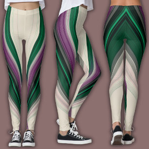 Abstraktes Linienmuster   Lila & Türkis Leggings
