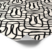 Abstraktes Linienmuster Schwarz-Weiß Poster (Ecke)