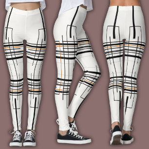 Abstraktes Linienmuster   Urbanes Raster Leggings