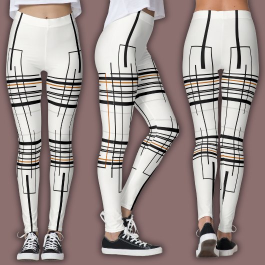 Abstraktes Linienmuster | Urbanes Raster Leggings