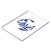 Abstraktes Logo des Blauen Fischs Notizblock (Linke Seite)