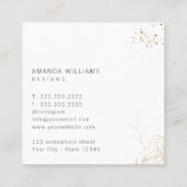 Abstraktes Logo des Minimal Gold Designer Quadratische Visitenkarte (Rückseite)