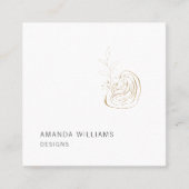 Abstraktes Logo des Minimal Gold Designer Quadratische Visitenkarte (Vorderseite)