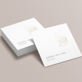 Abstraktes Logo des Minimal Gold Designer Quadratische Visitenkarte