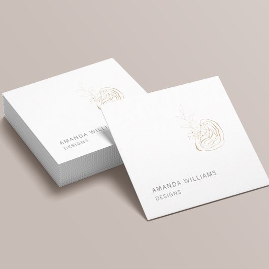 Abstraktes Logo des Minimal Gold Designer Quadratische Visitenkarte