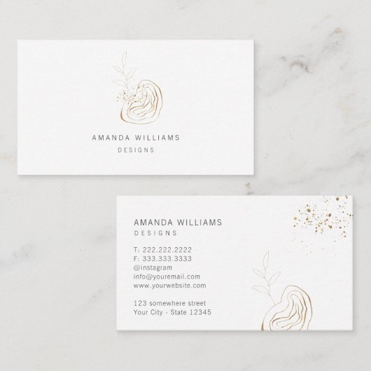 Abstraktes Logo des Minimal Gold Designer Visitenkarte (Vorne/Hinten)