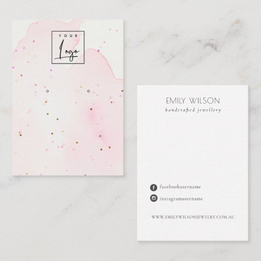 Abstraktes Logo-Display des Confetti-Blush-Studs Visitenkarte (Vorne/Hinten)