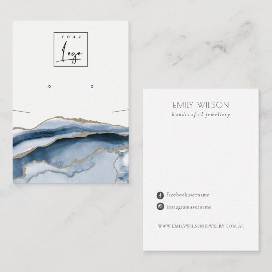 Abstraktes Logo-Display für die Navy-Kette Visitenkarte (Vorne/Hinten)