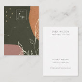 Abstraktes Logo-Display mit grüner Blattspitze Visitenkarte (Vorne/Hinten)