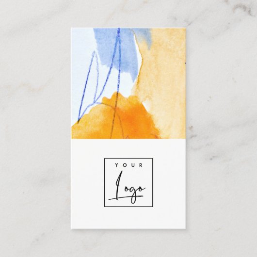 Abstraktes Logo für künstlerisch gelbe blaue Aquar Visitenkarte (Vorderseite)