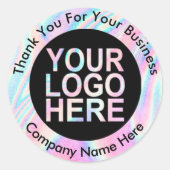 Abstraktes Logo mit Text Runder Aufkleber (Vorderseite)