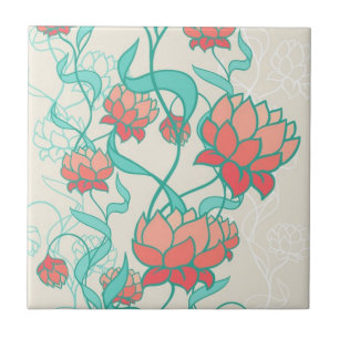Abstraktes Lotus-Muster Fliese