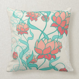 Abstraktes Lotus-Muster Kissen