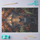 Abstraktes Löwendekoupage in leuchtenden Farben Seidenpapier (Basteln)