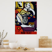 Abstraktes Mädchen am Handy Poster (Küche)