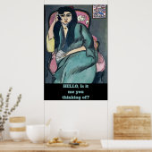 Abstraktes Mädchen auf Handy-Poster Poster (Küche)