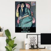 Abstraktes Mädchen auf Handy-Poster Poster (Heimbüro)