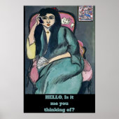 Abstraktes Mädchen auf Handy-Poster Poster (Vorne)