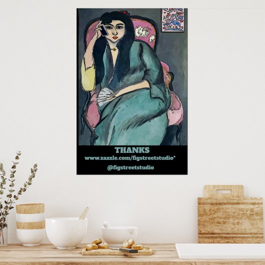 Abstraktes Mädchen auf Handy-Poster Poster (Küche)