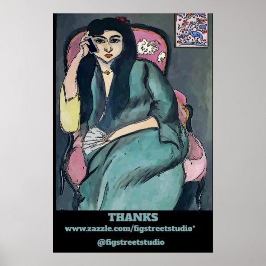 Abstraktes Mädchen auf Handy-Poster Poster (Vorne)