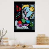 Abstraktes Mädchen auf Tablette Poster (Küche)