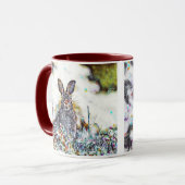 Abstraktes Mädchen aus USA-Bunnies! Tasse (Vorderseite Links)