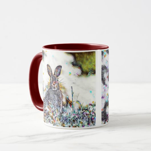 Abstraktes Mädchen aus USA-Bunnies! Tasse (Vorderseite Links)